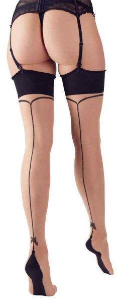 Strapsstrümpfe mit Naht und Schleifchen M