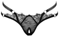 Crotchless String mit Doppelbund und Strass M/L