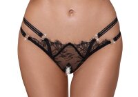 Crotchless String mit Doppelbund und Strass M/L