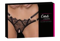 Crotchless String mit Doppelbund und Strass M/L