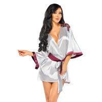 Beauty Night Fashion Summer peignoir & thong silver S/L