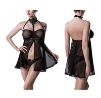 GREY VELVET 2-piece set (negligee, panty) L/XL