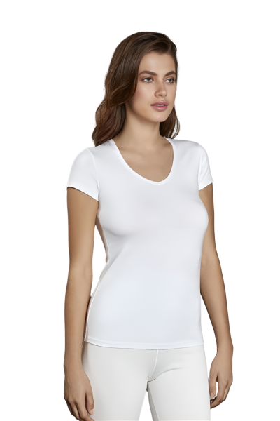 Doreanse Thermal Frauen kurzarm T-Shirt weiß M