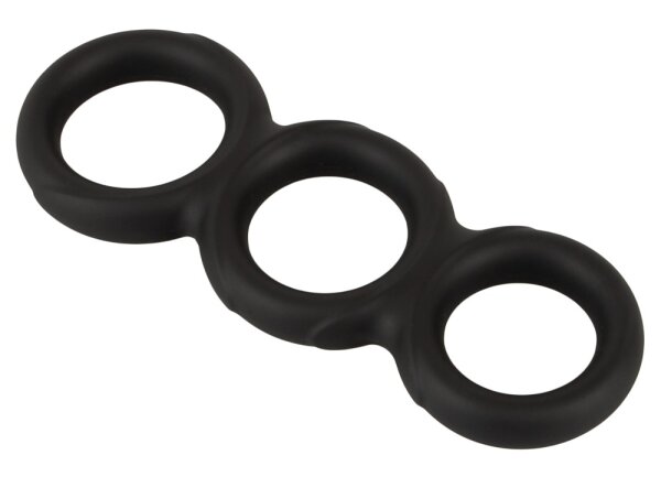 Erecto Triple Penis Ring Black Ø 2.6-3.1 cm