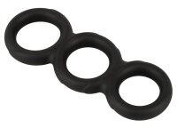 Erecto Triple Penis Ring Black Ø 2.6-3.1 cm