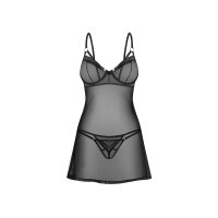 Obsessive Euridia Chemise & Thong Black XS-S
