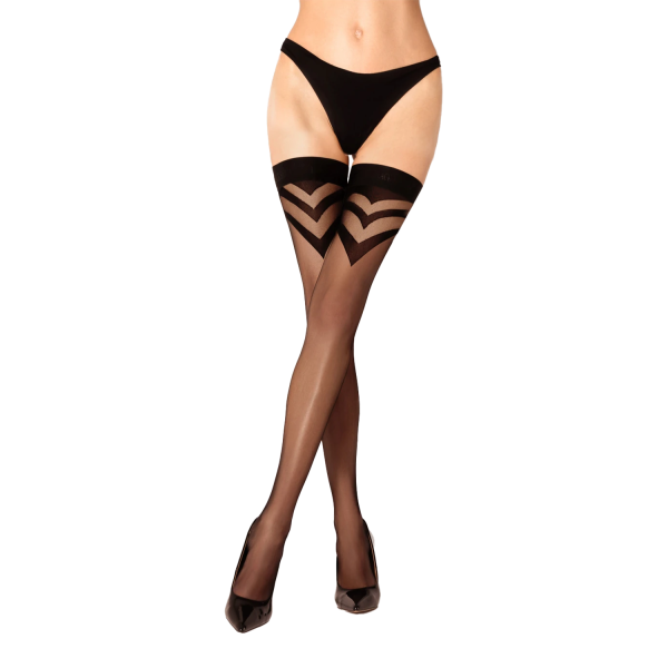 Ballerina Black Secret halterlose Strümpfe 20 Denier Schwarz L-XL