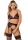 Daring Intimates 3-teiliges Peek-a-Boo Set Schwarz Lila L-XL