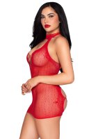 Leg Avenue Gepunktetes Minikleid mit Neckholder Rot One Size