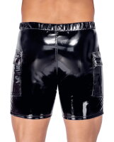 Black Level Vinyl Shorts Black S