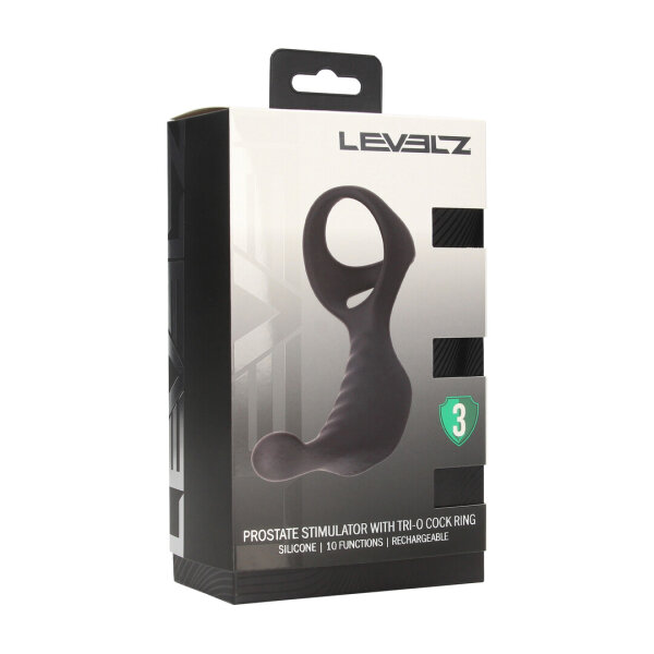 Levelz Vibrating Silikon Prostata-Stimulator mit Tri-O Penisring