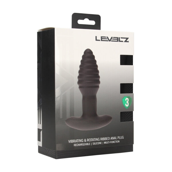 Levelz Vibrating & rotierender gerippter Silikon Analplug