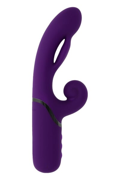 Evolved Pleasure Puff vibrator with clitoral stimulation purple