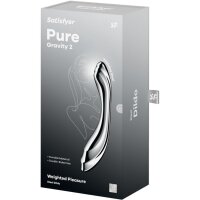 Satisfyer Pure Gravity 2 Edelstahl Dildo Silber