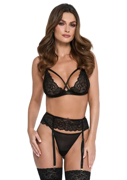 Kotek 3-teiliges Dessous-Set THP108 Schwarz S-M