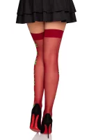 Leg Avenue Halterlose Strümpfe mit Rosen One Size