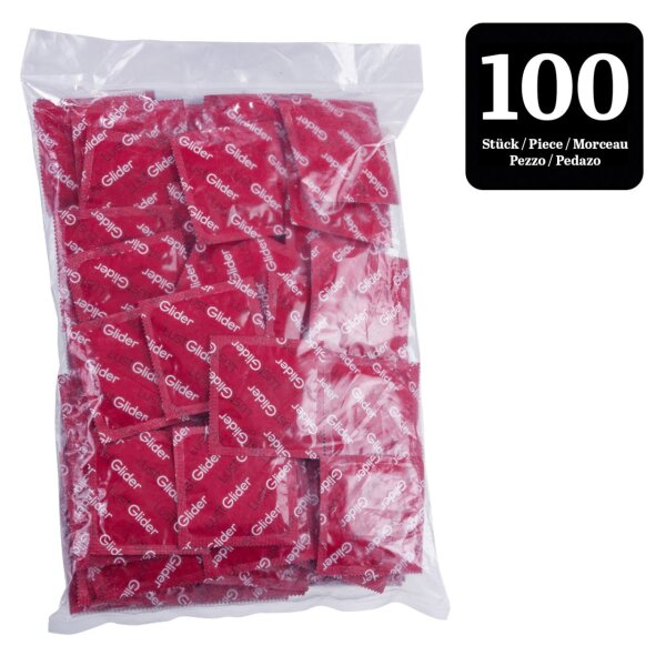 LustGlider Kondome rot m. Erdbeeraroma 100er