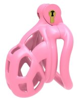 CockLock Keuschheitskäfig Rosa mit Schloss und 4 Ringen