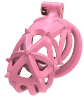 CockLock Peniskäfig Rosa mit Schloss und Spitzen 10 cm