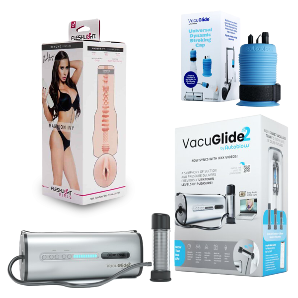Autoblow VacuGLIDE 2 + Masturbator Adapter + FLESHLIGHT Madison Ivy Beyond