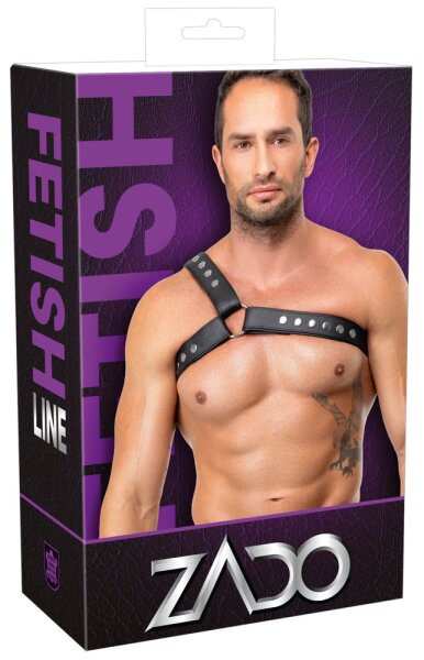 ZADO One-Sided Leather Chest Harness Black