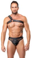 ZADO One-Sided Leather Chest Harness Black