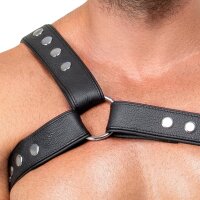 ZADO One-Sided Leather Chest Harness Black
