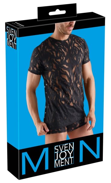 Svenjoyment Shirt in Ausbrenner-Optik Schwarz M