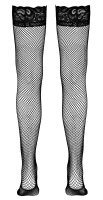 Cottelli Collection Hold-Up Fishnet Stockings Black L
