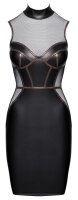 Cottelli Collection Mattlook Kleid mit Netz-Einsätzen Schwarz XL