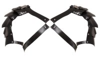 ZADO Leather Chest Harness with Shoulder Armor S-L Black