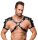 ZADO Leather Chest Harness with Shoulder Armor S-L Black