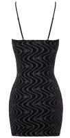 Cottelli Collection Glitter Mini Dress Zigzag Black S