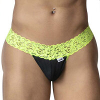 CandyMan String en dentelle Beltis Noir-Jaune S - XL