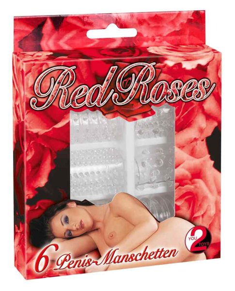 Red Roses Penis Ring Set 6 pcs