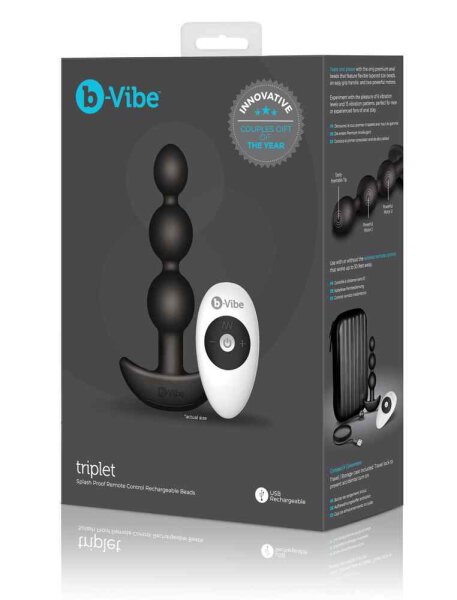 b-Vibe triplet anal beads Black