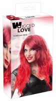 Wig red wavy long