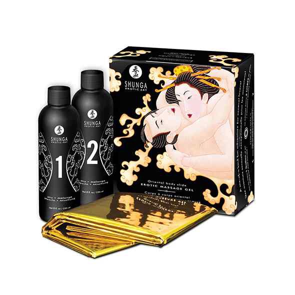 Shunga - Oriental Body-to-Body Massage Gel Melon & Mango 2 x 250 ml