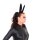 Black Leather Bunny Ears Headband