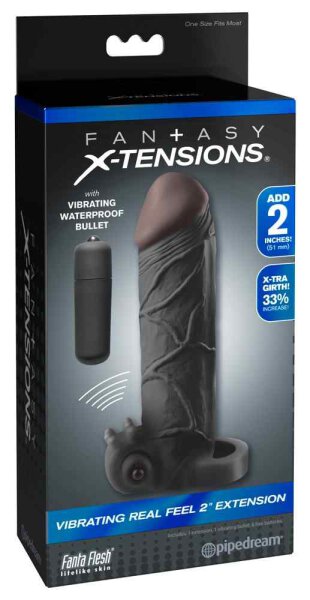 Fantasy X-TENSIONS Vibrating Real Feel 2" Extension Black