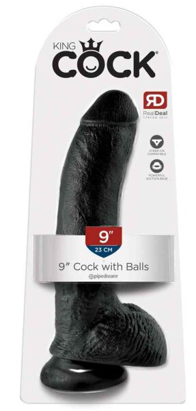 King Cock with Balls Dark 23cm
