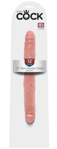 King Cock 12“ Slim Double Dildo Flesh