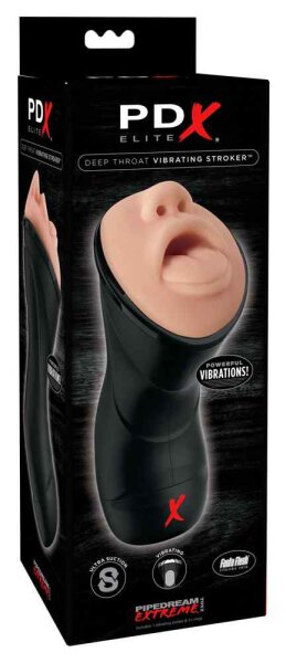 PDX Elite Deep Throat Vibrating Stroker