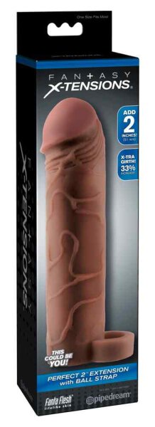 Fantasy X-TENSIONS Perfect 2" Extension with Ball Strap Brown