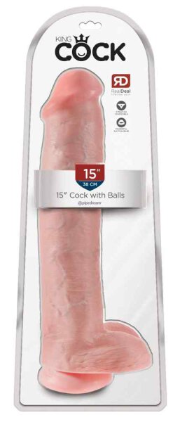 King Cock - with Balls Flesh 38 cm