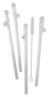 Glass Drinking Straw Willy x 4
