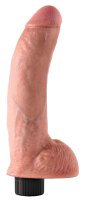 King Cock 9" Vibrating Cock with Balls Flesh