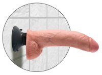 King Cock 9" Vibrating Cock with Balls Flesh