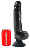 King Cock 9" Vibrating Cock with Balls Dark