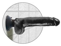 King Cock 9" Vibrating Cock with Balls Dark